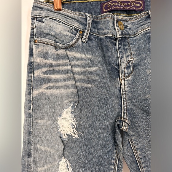 Divine Rights of Denim Distressed Holey Skinny Jeans - Picture 2 of 6